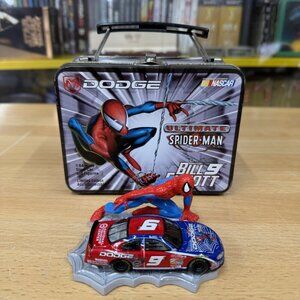 2001 Bill Elliott Dodge Spider-Man Intrepid W/ Figure & Lunch Box NASCAR 1/64